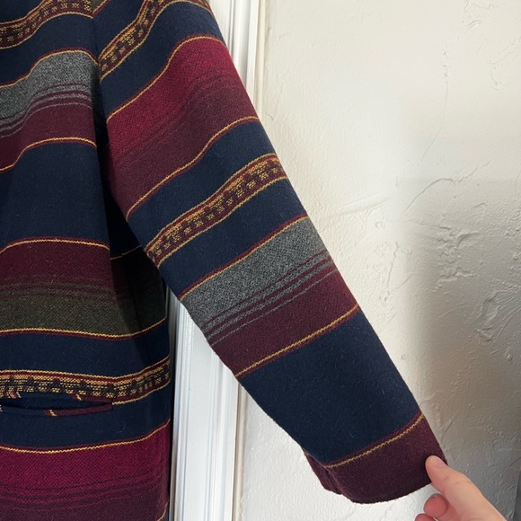 Vintage 80s Oversized Boho Blazer 24W – Southwestern Stripe Indie Jacket - Picture 2 of 10